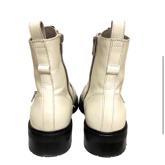 All Saints White Donita Leather Lace Up Combat Boots Size 7 - Picture 4 of 5